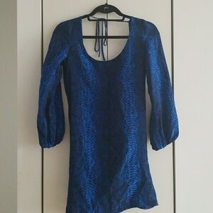 Jay Godfrey Blue Snake Backless Dress